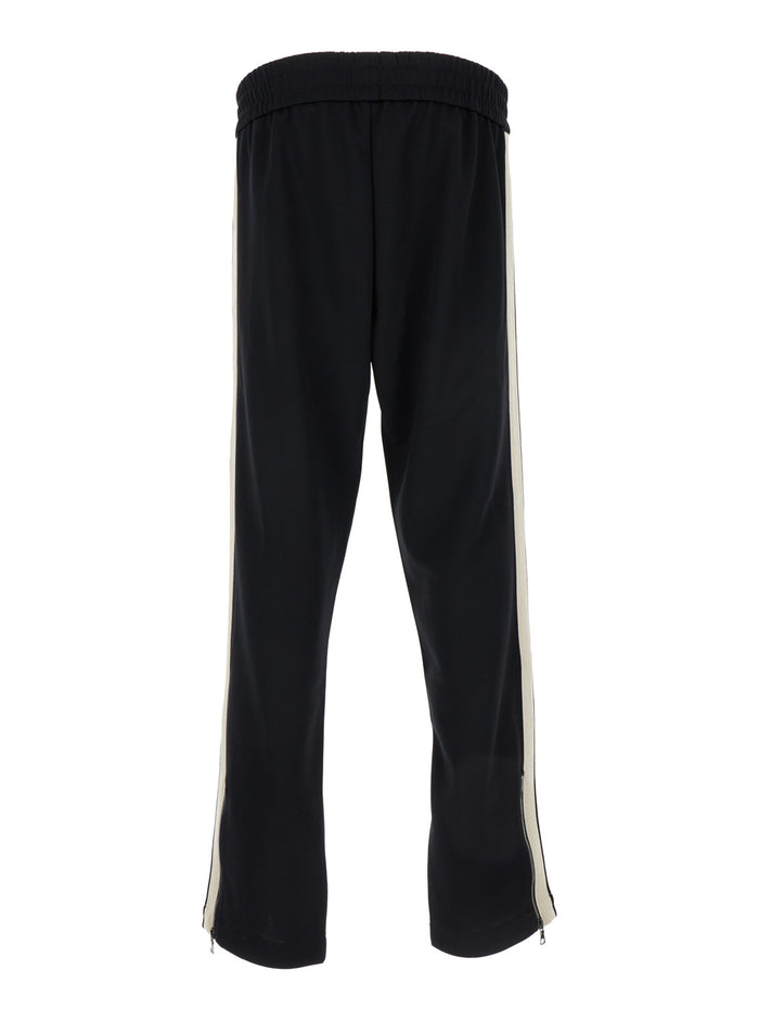 Black Trousers With Elastic Waistband Techno Fabric Man Polyester