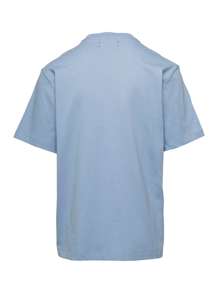 Light Blue Crew Neck T-Shirt Cotton Man Tshirts And Polo Shirts