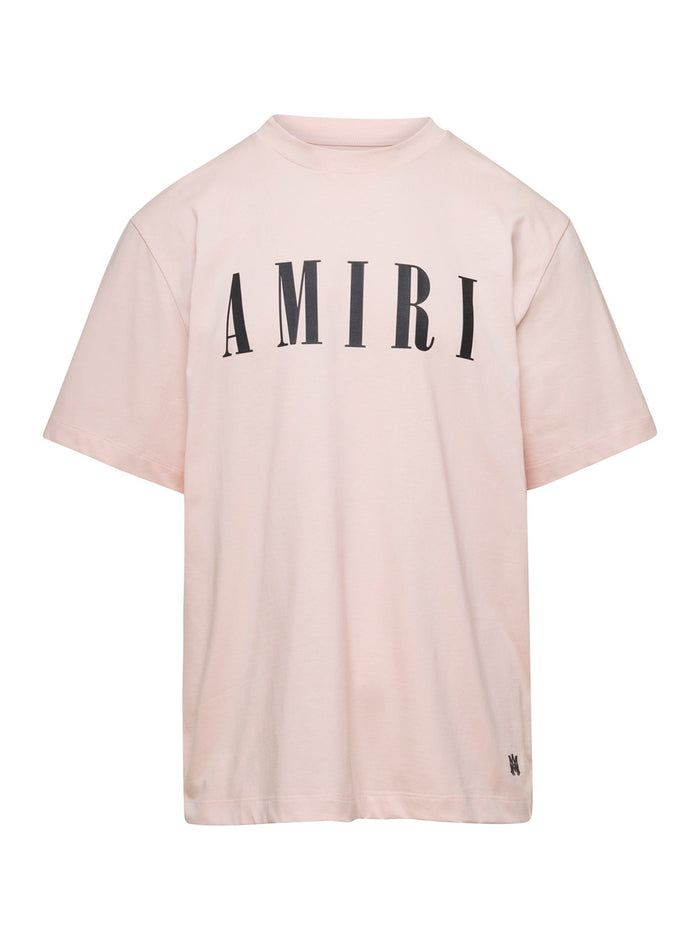 Pink Crew Neck T-Shirt Iin Cotton Man Beige Tshirts And Polo Shirts