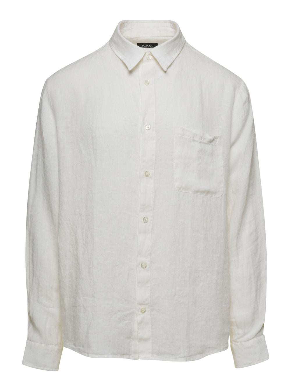 White Relaxed Shirt With Patch Pocket Linen Man And Blouses