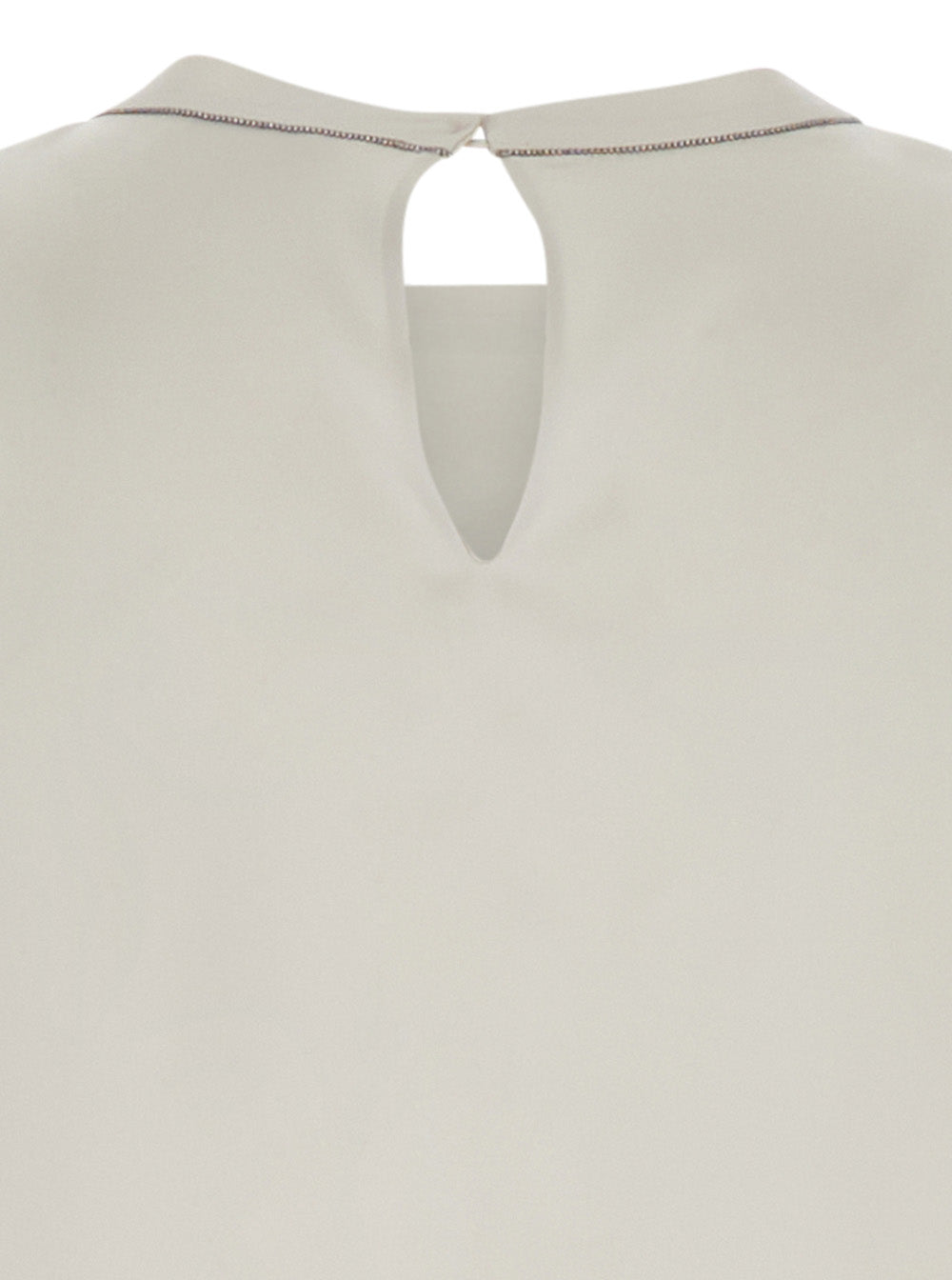 White Cap-Sleeve Satin Top Silk Woman Elastane Tops