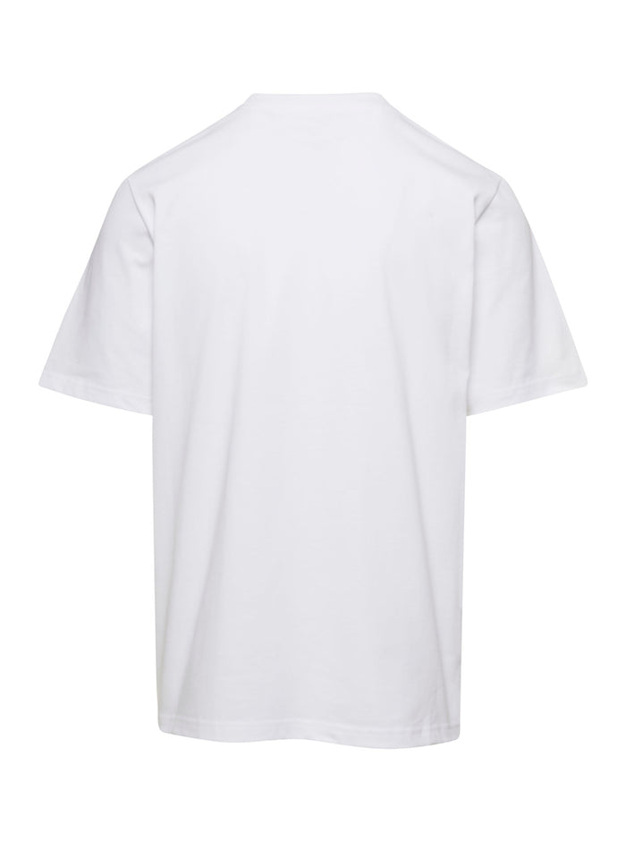 White T-Shirt With Tennis Club Print Cotton Man Organic Tshirts And Polo Shirts