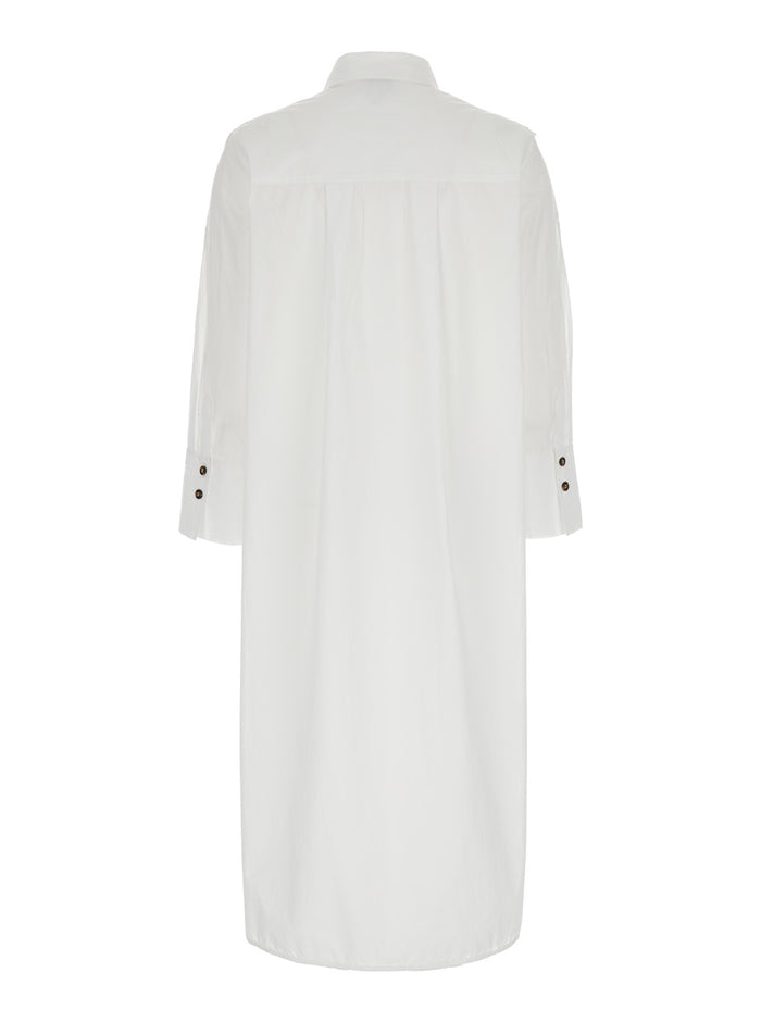 White Chemisier Dress Cotton Woman