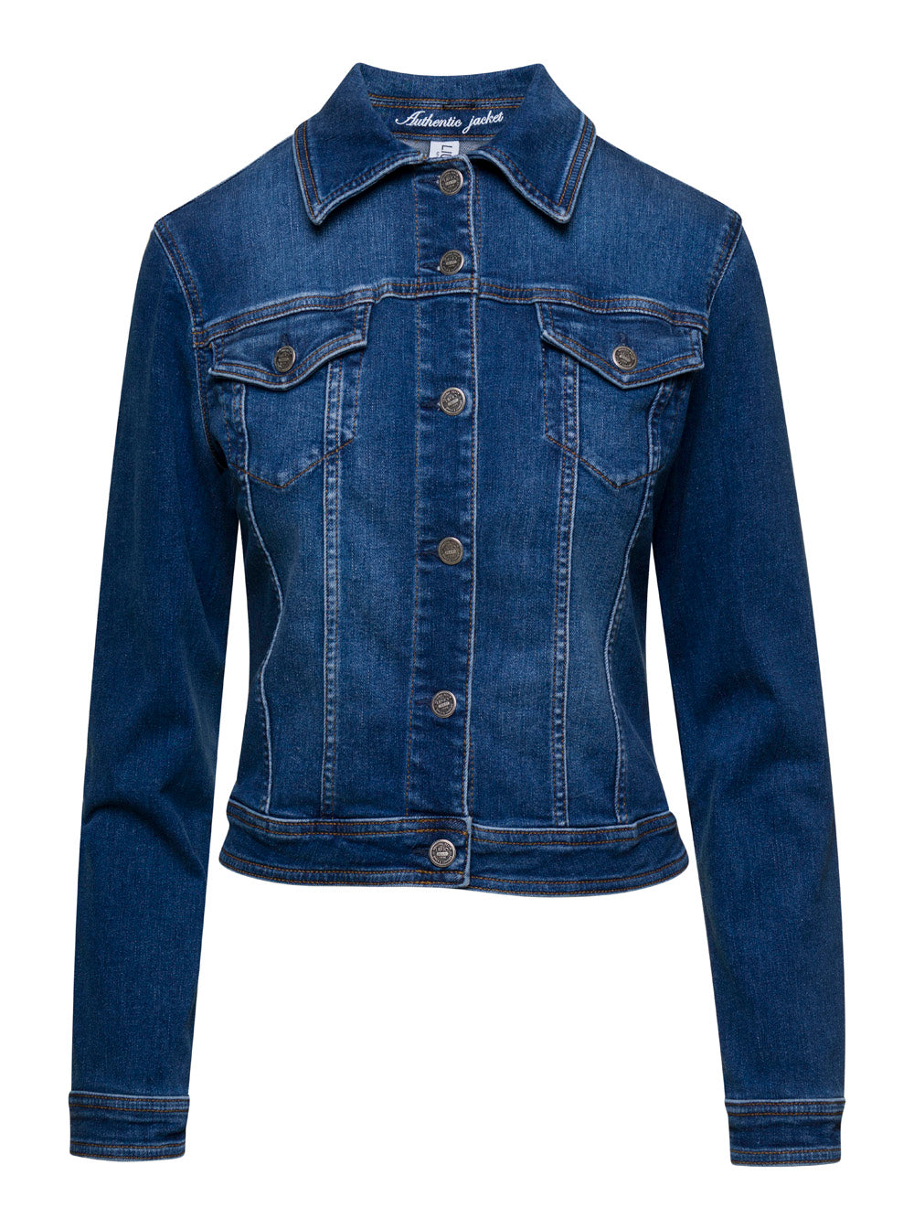Blue Cropped Denim Jacket Cotton Woman Blu