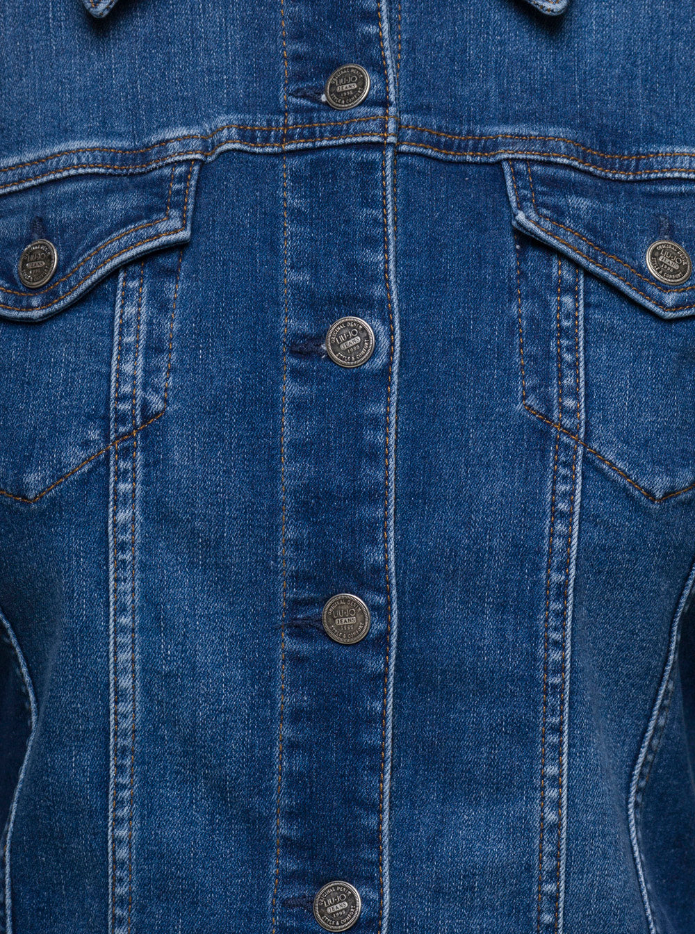 Blue Cropped Denim Jacket Cotton Woman Blu
