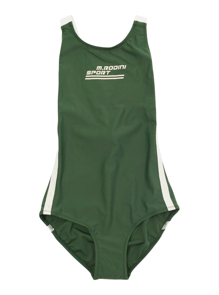 Mini Rodini Sport Swimsuit Green Recycled Polyamide Elastane Beachwear