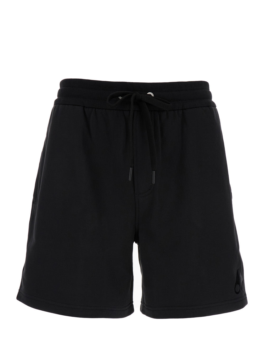 Black Shorts With Logo Detail Cotton Man And Bermuda