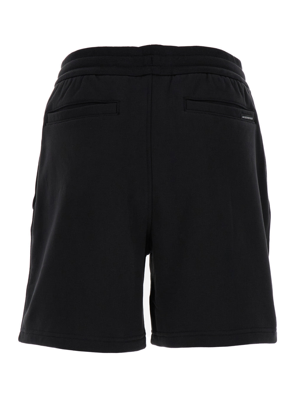Black Shorts With Logo Detail Cotton Man And Bermuda