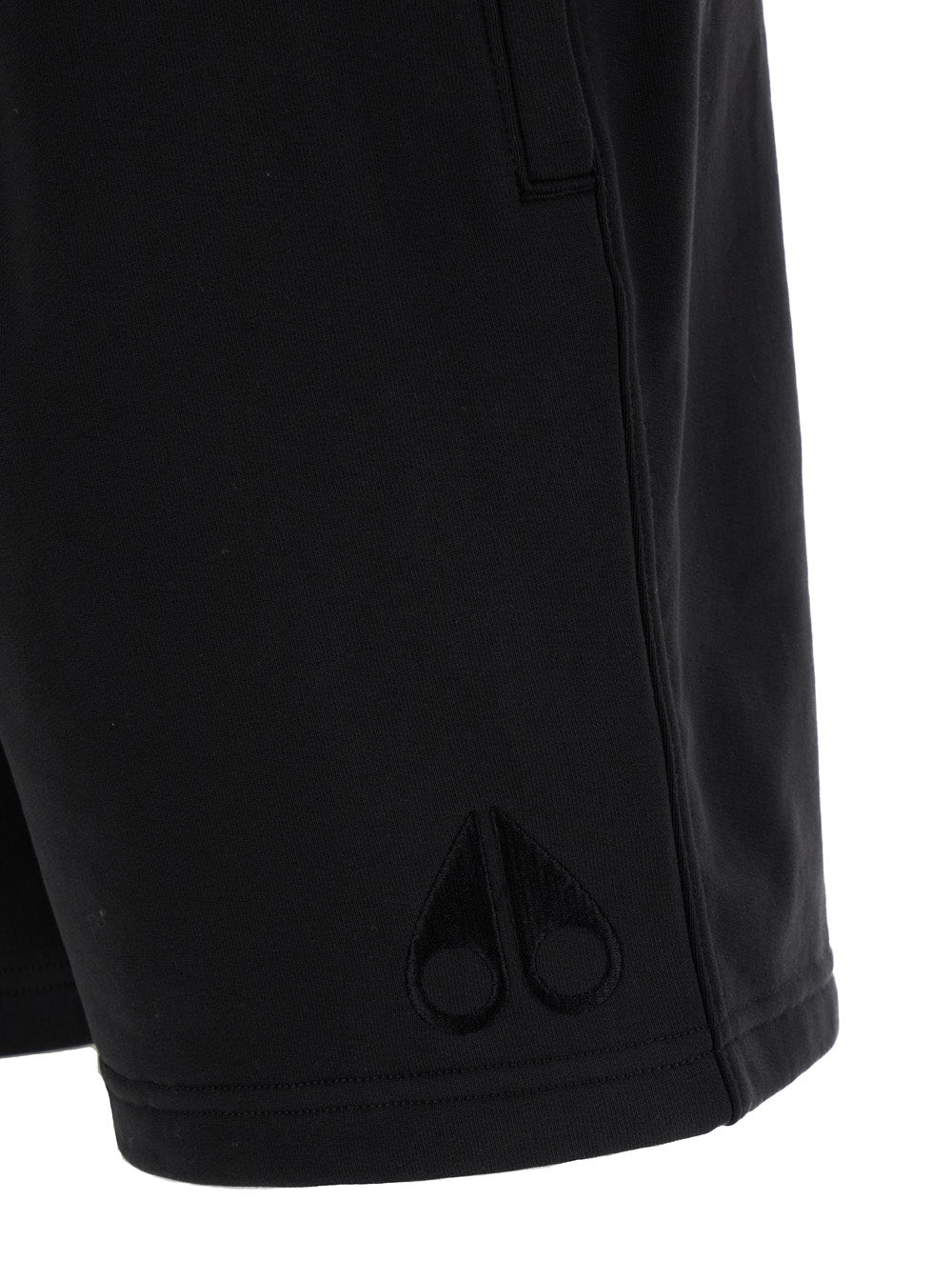 Black Shorts With Logo Detail Cotton Man And Bermuda