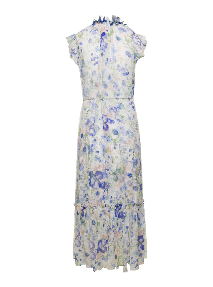 Multicolored Floral Garden Print Maxi Dress Viscose Woman