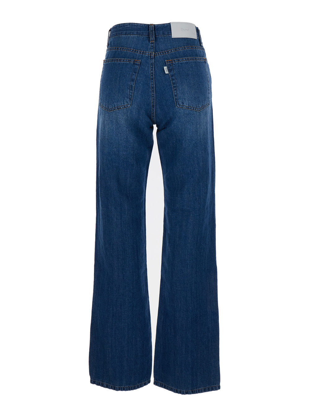 Blue Flared Jeans Cotton And Linen Woman Blu