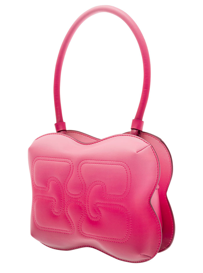 Butterfly Top Handle Gradient Fuxia Shoulder Bags
