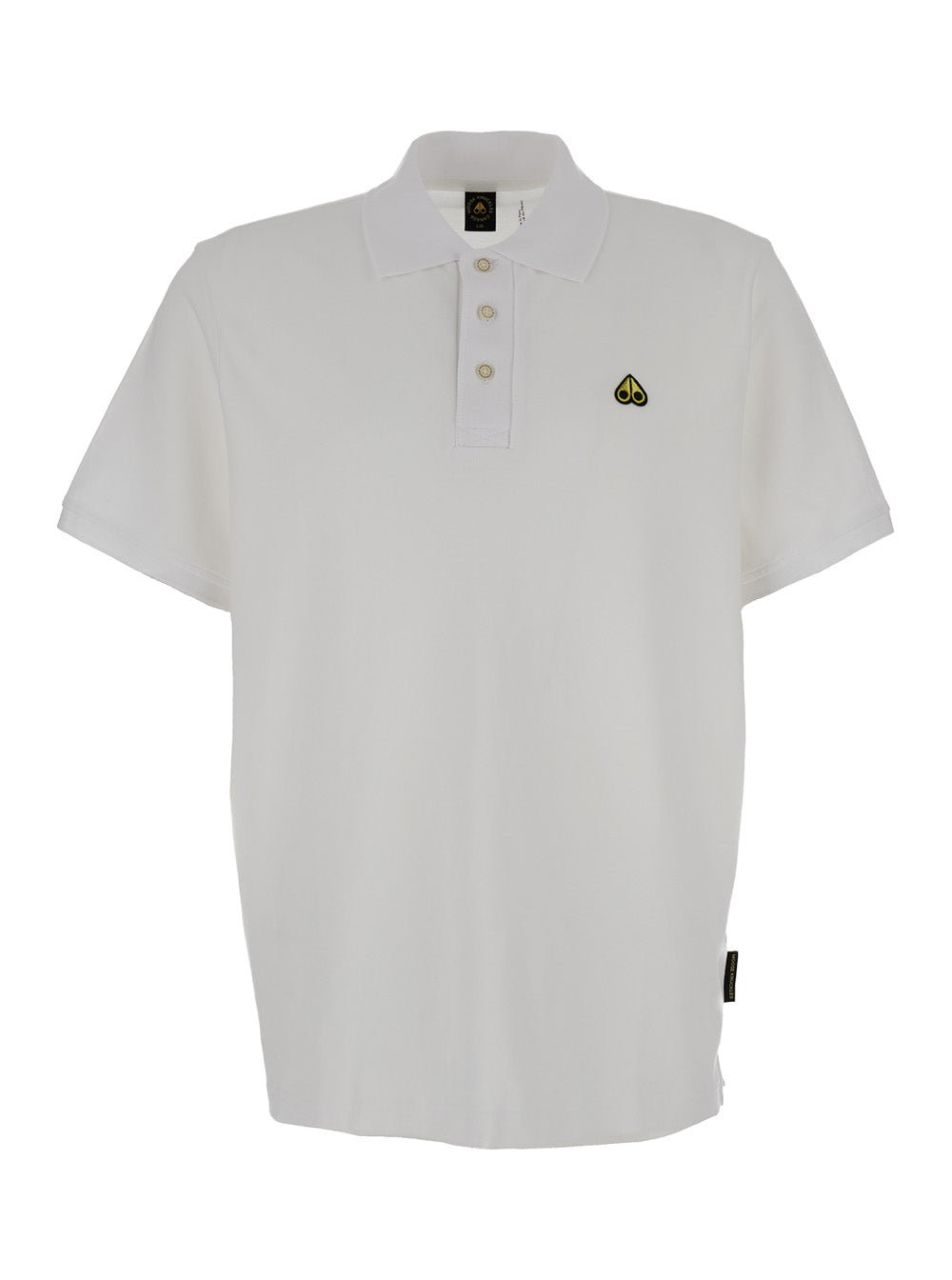 White Polo Shirt With Logo Patch At The Front Cotton Man Tshirts And