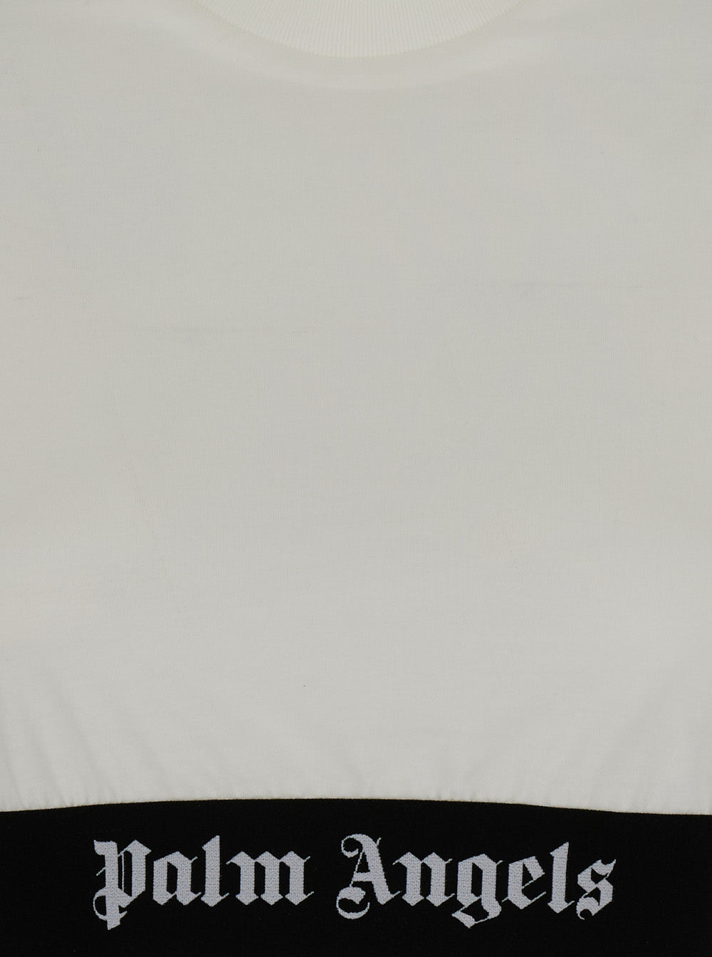 White Cropped T-Shirt With Jacquard Logo Cotton Woman Tshirts And Polo Shirts