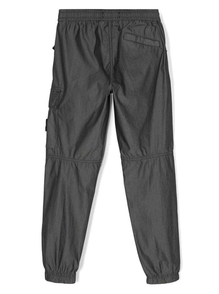 Grey Cargo Pants Cotton Blend Woman Polyester Trousers