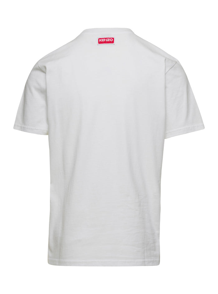 Slim White T-Shirt With Tiger Patch Cotton Man Tshirts And Polo Shirts