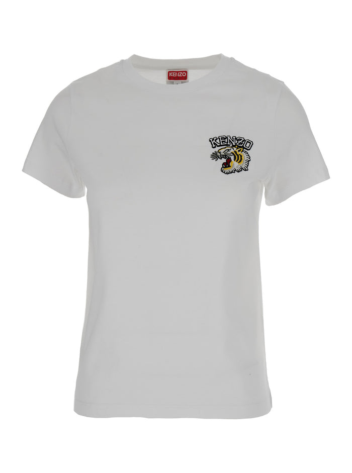 White Crew Neck T-Shirt Cotton Woman Tshirts And Polo Shirts