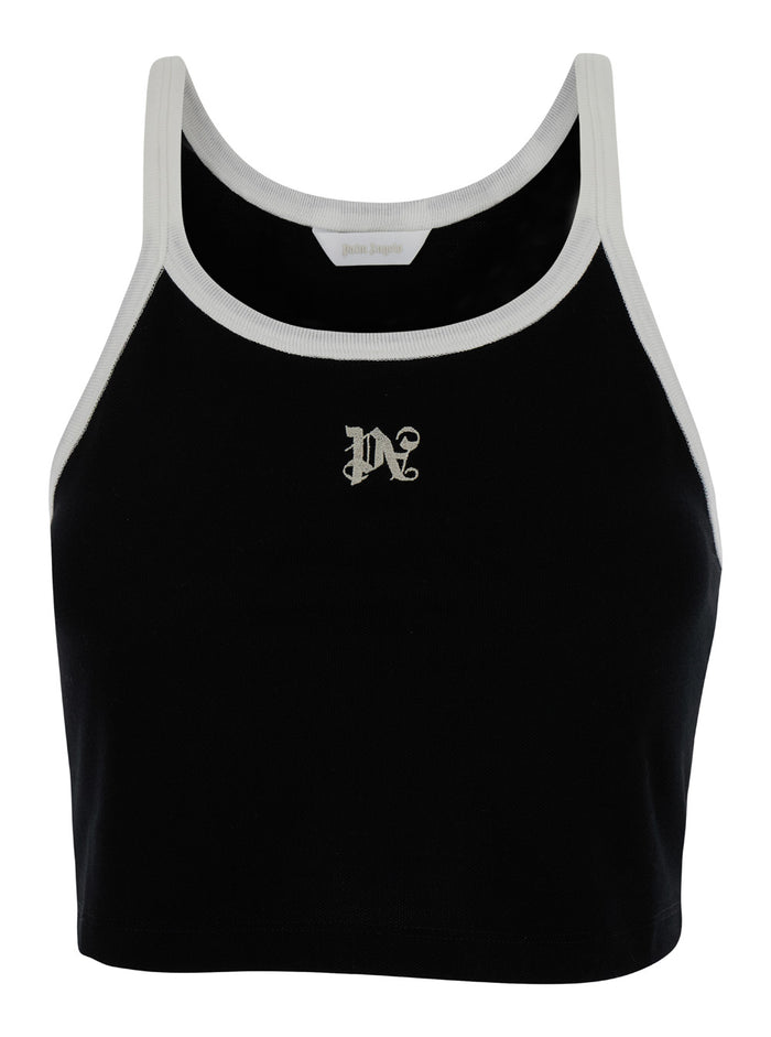 Monogram Tank Top Black Off White
