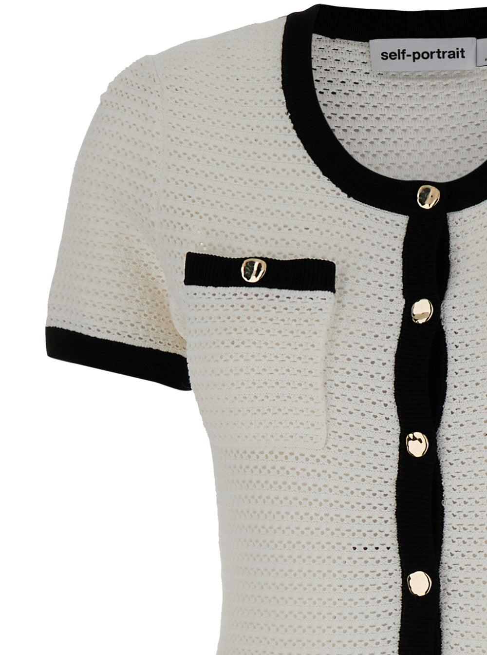 Black And White Long Crochet Dress Techno Fabric Woman Jersey