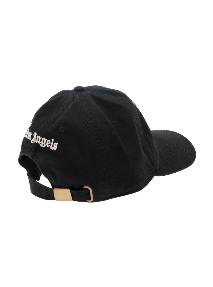 Black Baseball Cap With Embroidered Monogram Cotton Man Hats And Gloves
