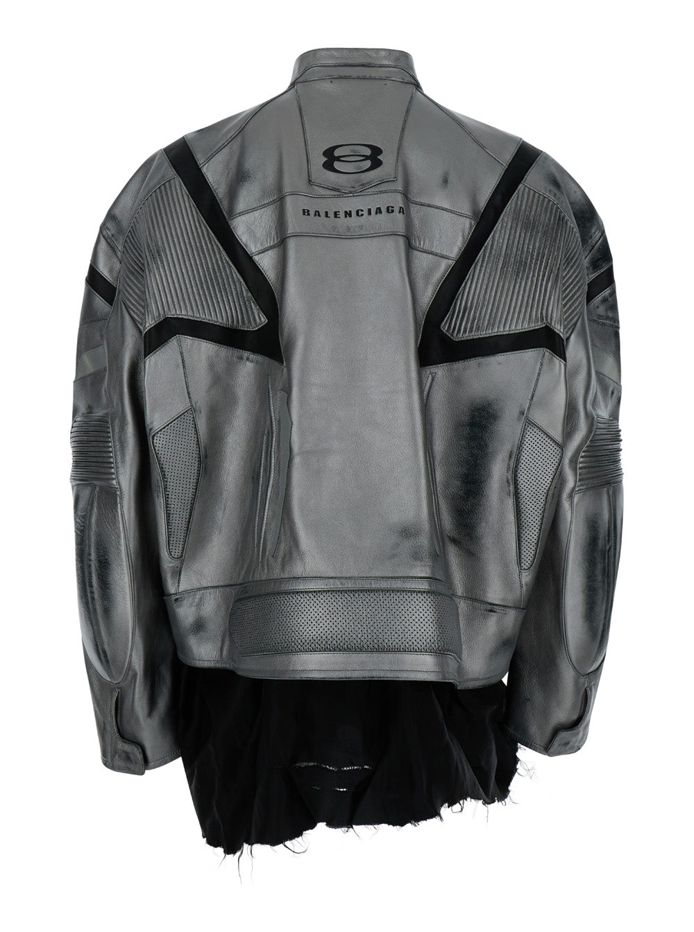 Racer Unity Sports Icon Silver Laminated Jacket Leather Man Metallic Cow