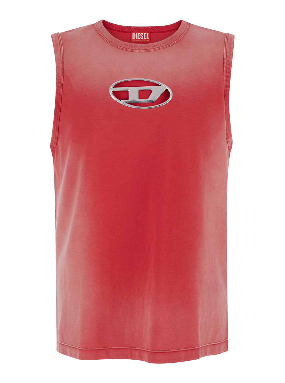 Red Tank Top With Dlogo Cut-Out Cotton Man