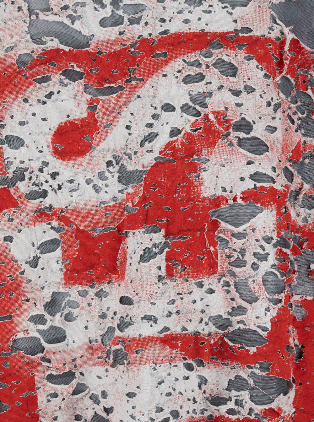 T-Boxt-Peel Red And Grey T-Shirt With Destroyed Effect Camouflage Print Cotton Blend Man Polyester Elastane Tshirts Polo Shirts