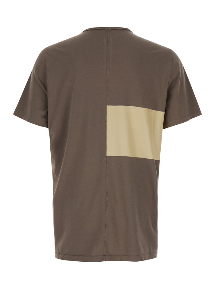 Brown T-Shirt With Contrasting Logo Print Cotton Man Tshirts And Polo Shirts