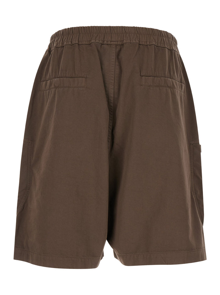 Bauhaus Brown Bermuda Shorts With Zip Pockets Cotton Man And