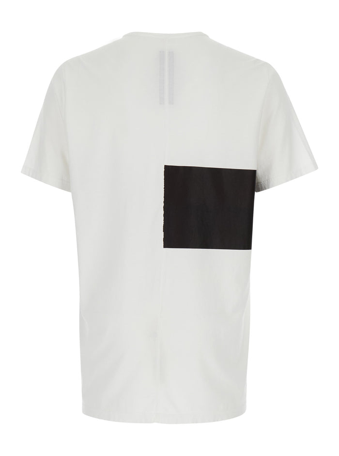 White T-Shirt With Contrasting Logo Print Cotton Man Tshirts And Polo Shirts