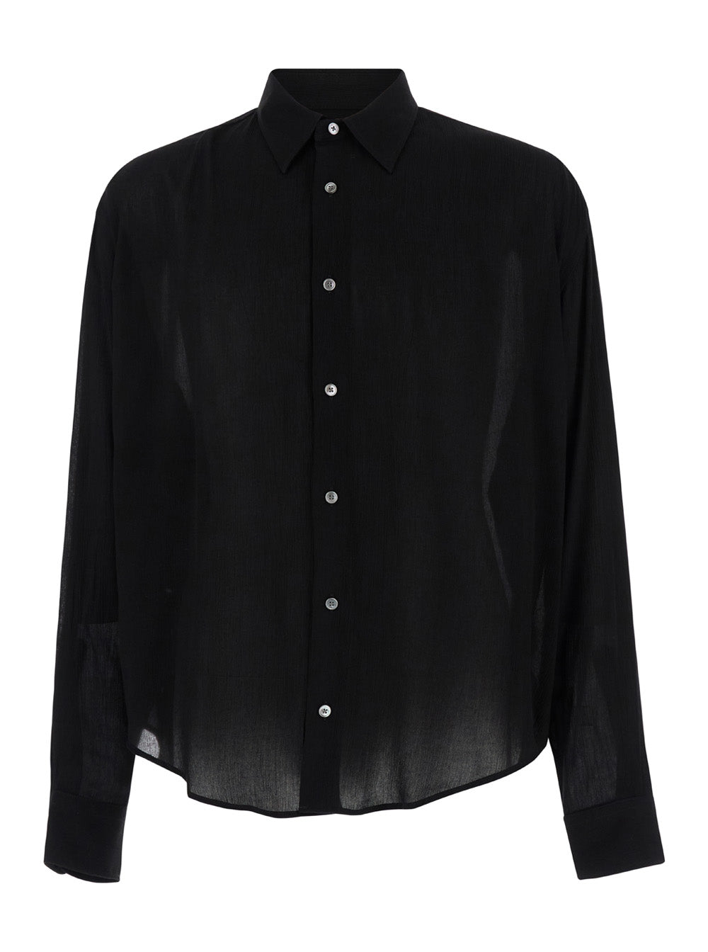 Boxy Fit Shirt Black Viscose And Blouses