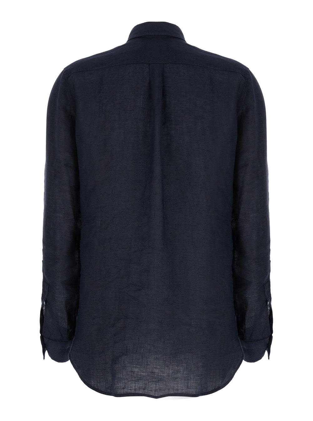 Blue Shirt With Buttons Linen Woman Blu And Blouses