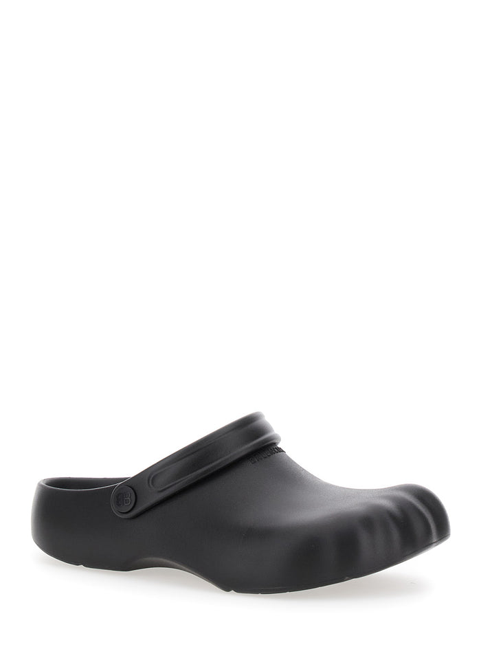 Sunday Molded Black Slip-On Sandals With Bb Logo Eva And Rubber Man Flat Shoes