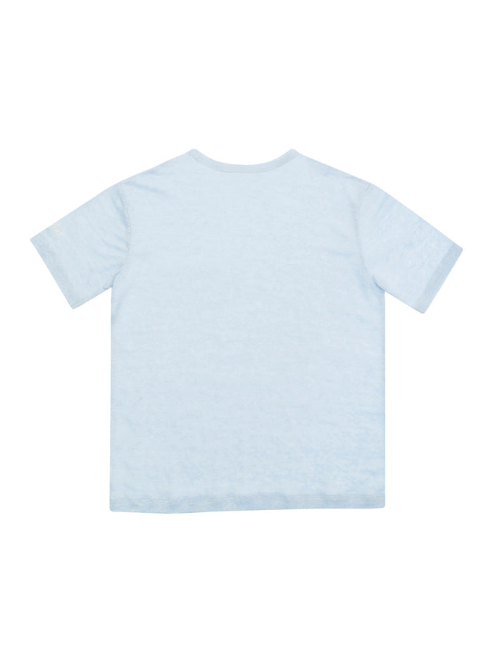 Alex Light Blue T-Shirt With A Patch Pocket Jersey Boy Linen Tshirts And Polo Shirts