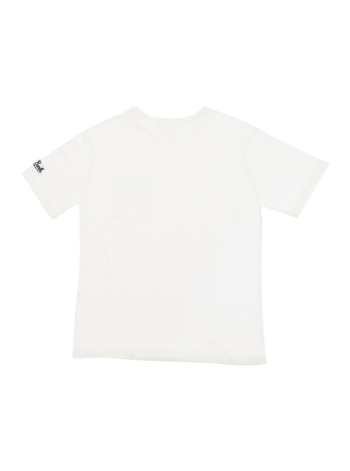 Alex White T-Shirt With A Patch Pocket Jersey Boy Linen Tshirts And Polo Shirts