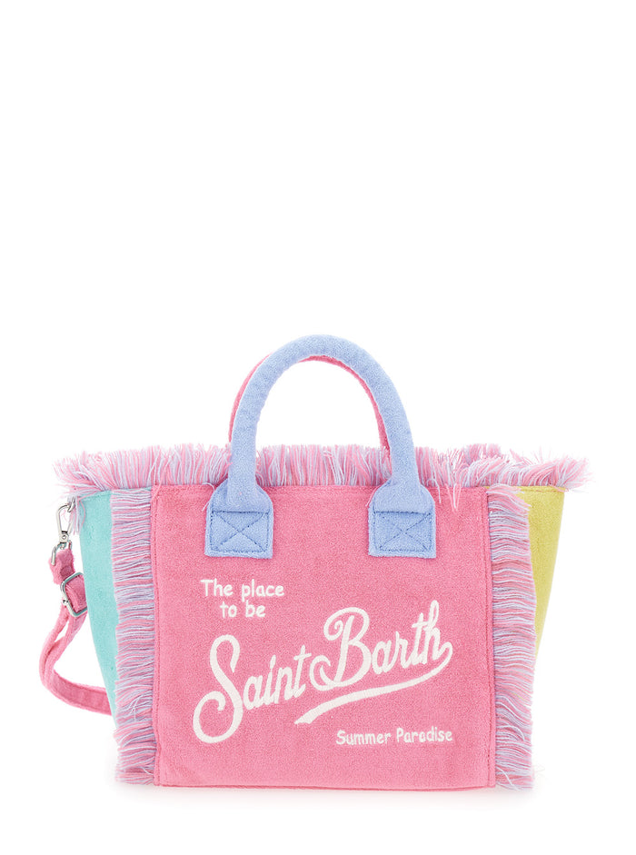 Colette Multicolor Handbag With Logo And Fringes Detail Cotton Terry Girl Polyester Hand Bags