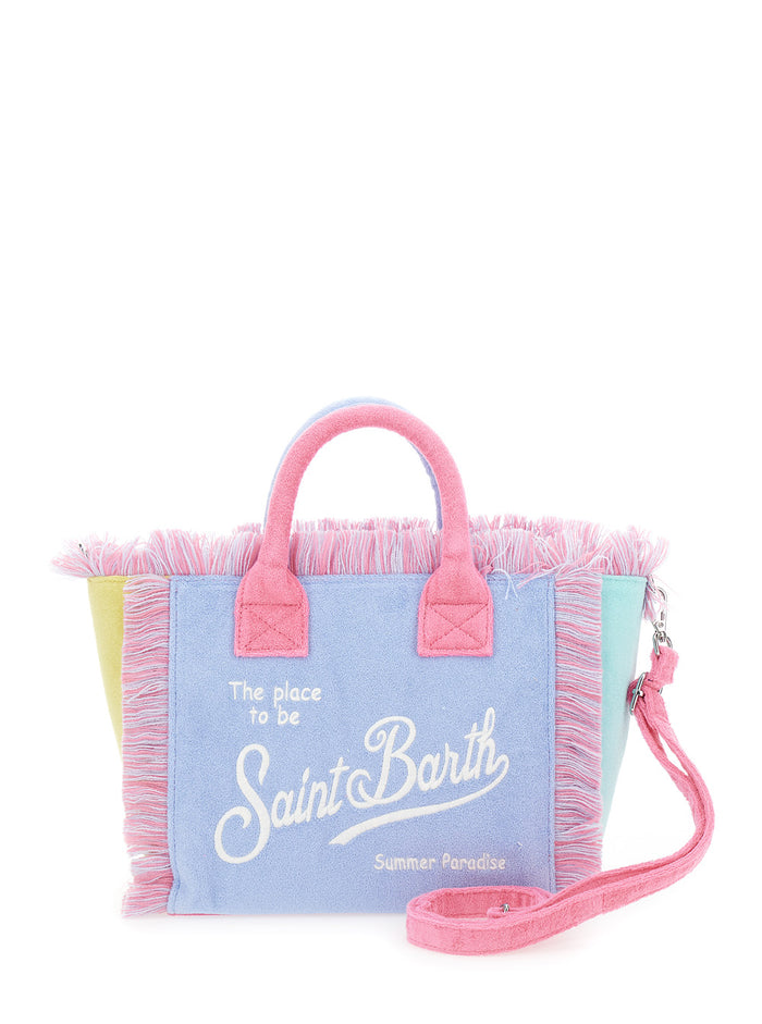 Colette Multicolor Handbag With Logo And Fringes Detail Cotton Terry Girl Polyester Hand Bags