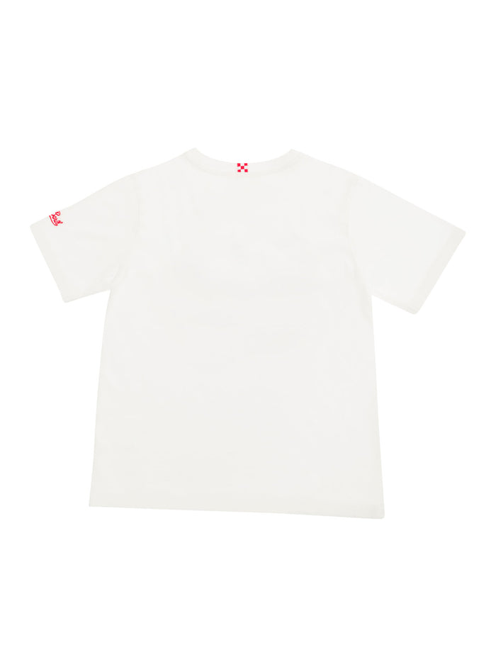 White T-Shirt With Dubai Print Cotton Boy Tshirts And Polo Shirts