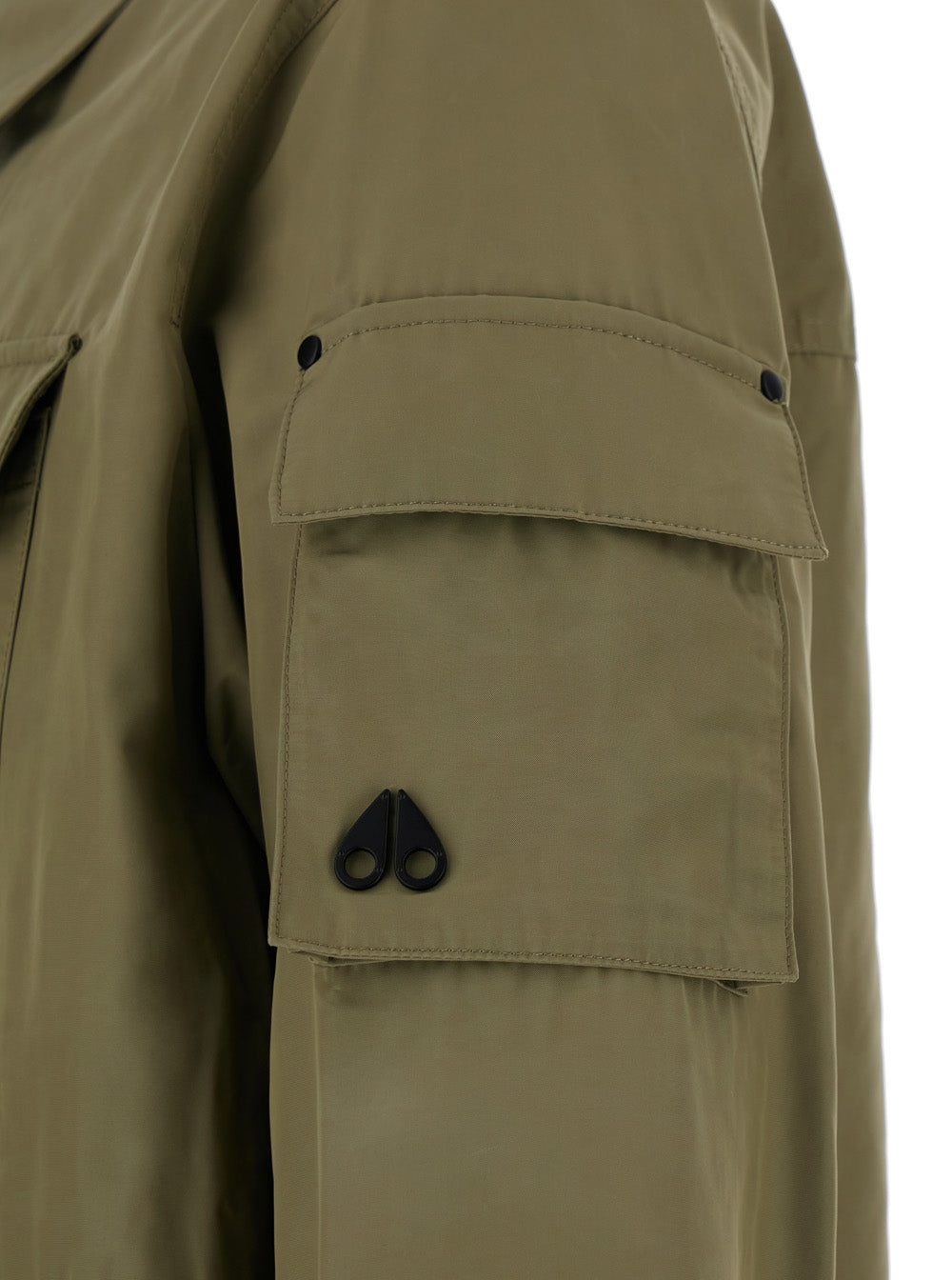 Green Jacket With Pockets Techno Fabric Man Polyester