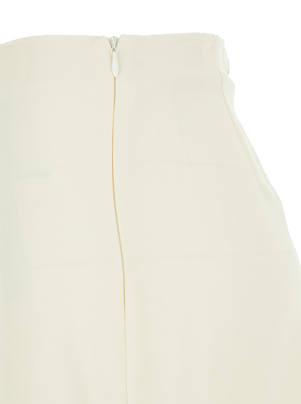 White Flared Pants Linen Blend Woman Viscose Trousers