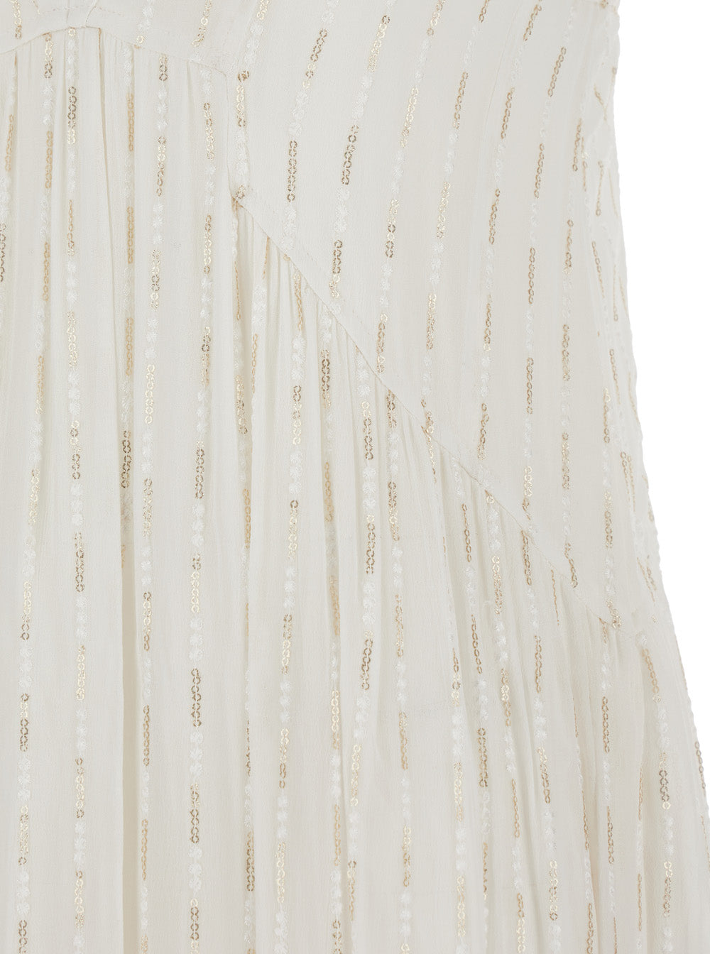 White Emboidered Long Dress Viscose Woman