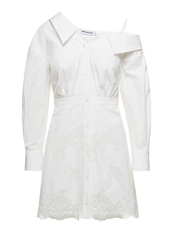 Popeline Symmetric Dress White