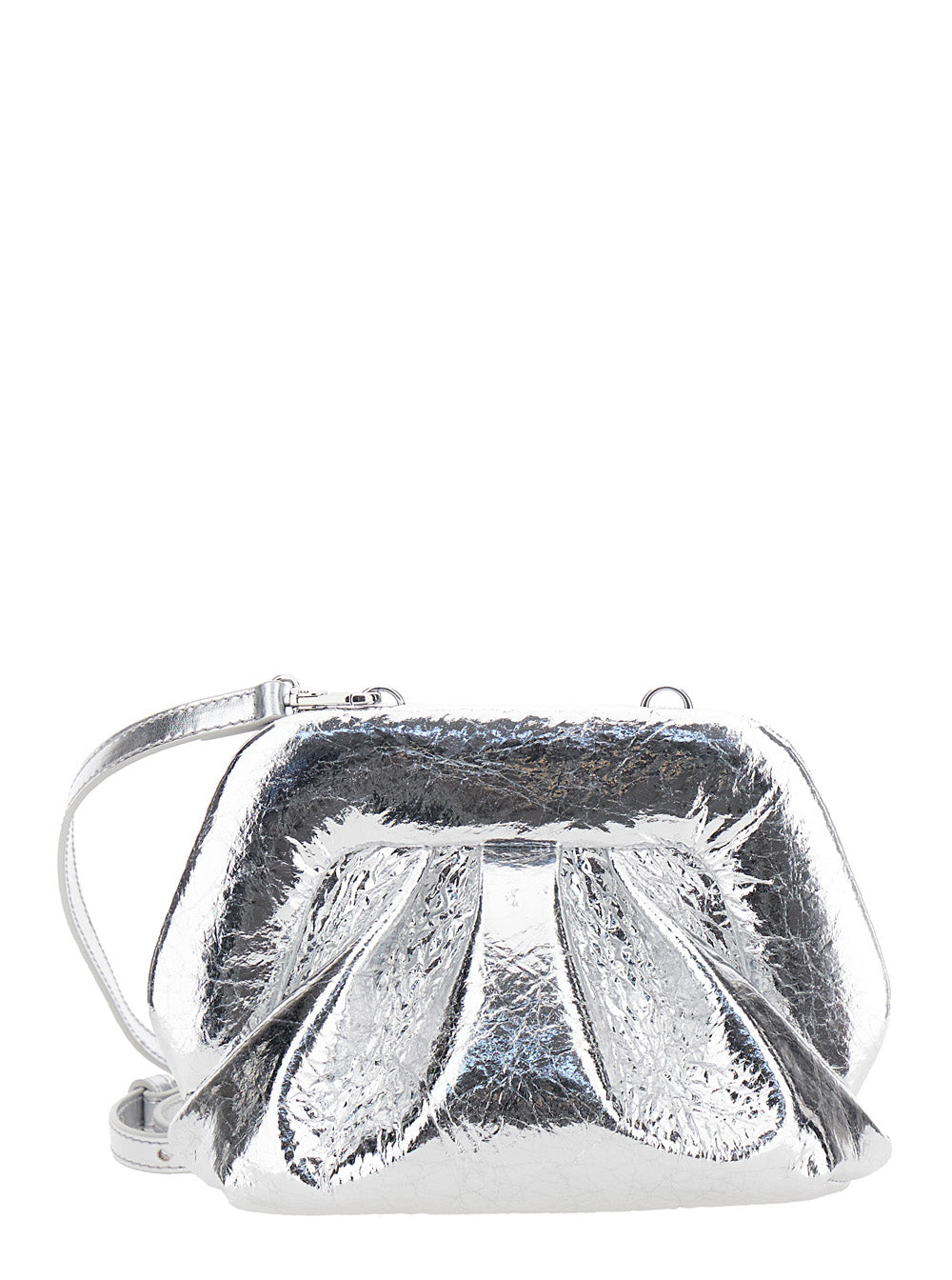 Gea Pineapple Silver Clutch Bag With Magnetic Closure Eco Leather Made From Pineapples Woman Metallic Clutches And Pochettes