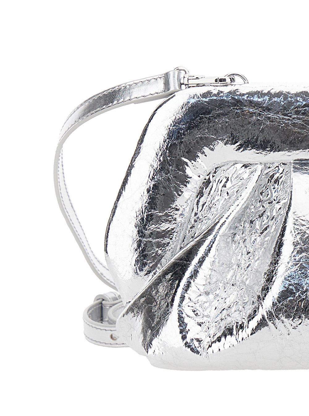 Gea Pineapple Silver Clutch Bag With Magnetic Closure Eco Leather Made From Pineapples Woman Metallic Clutches And Pochettes