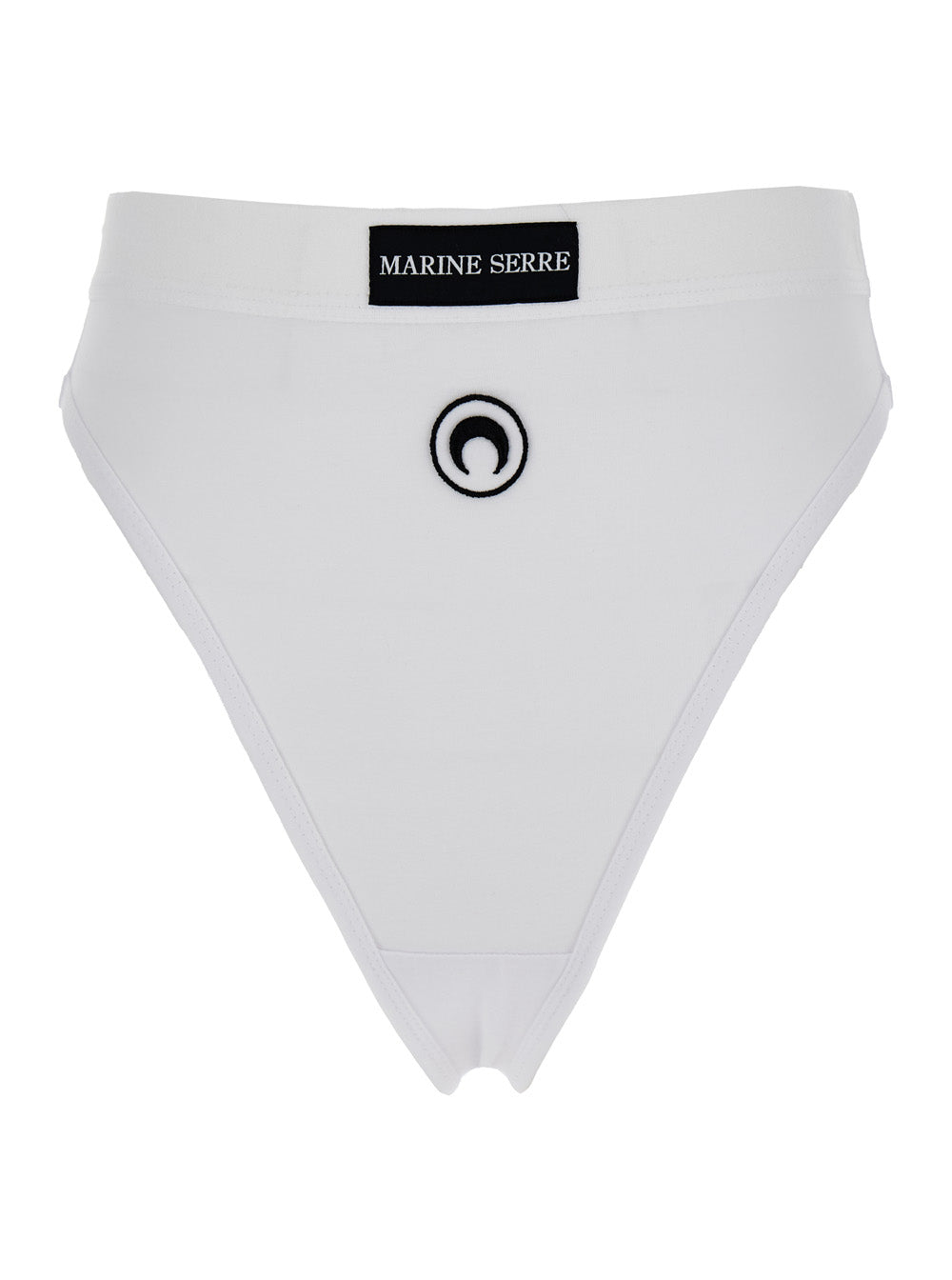 White Briefs With Crescent Moon Logo Cotton Woman Underwear