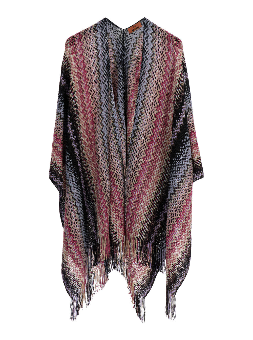 Multicolor Asymmetric Cape Viscose Blend Woman Polyester Coat
