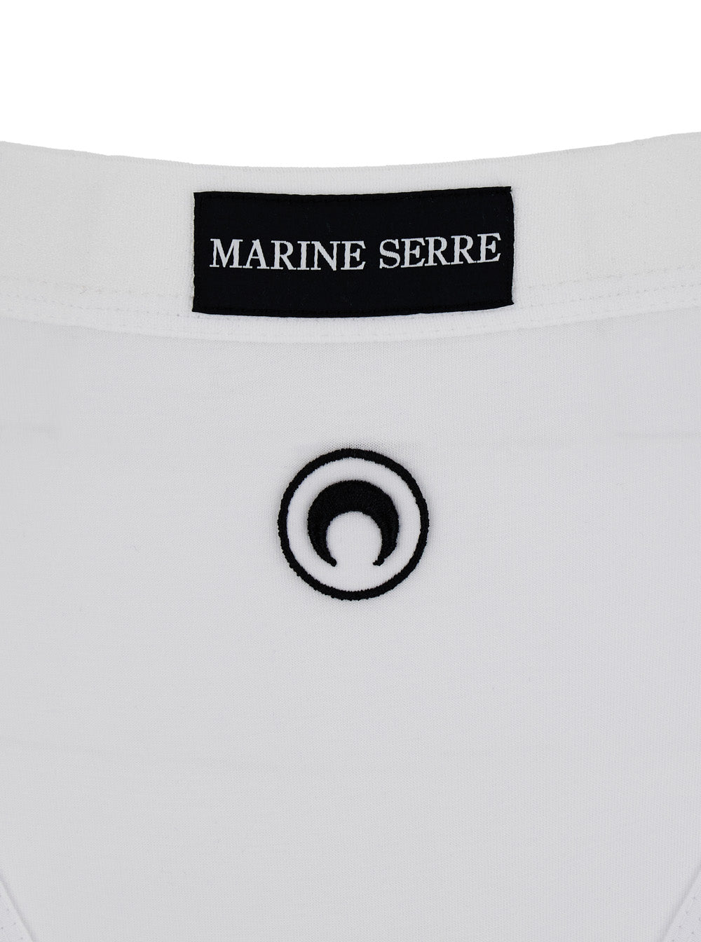 White Briefs With Crescent Moon Logo Cotton Woman Underwear