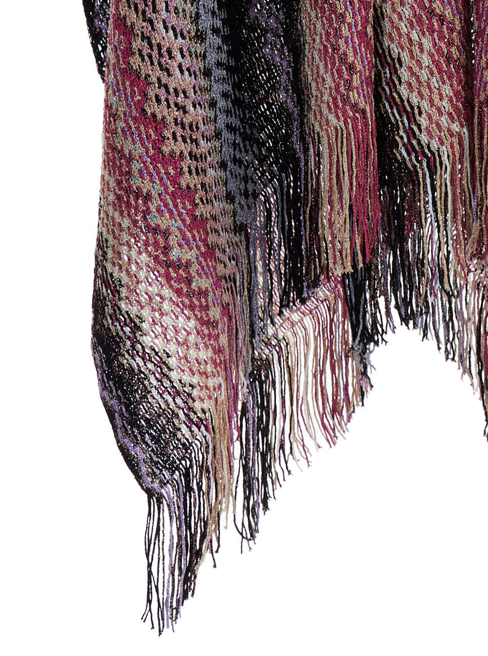 Multicolor Asymmetric Cape Viscose Blend Woman Polyester Coat