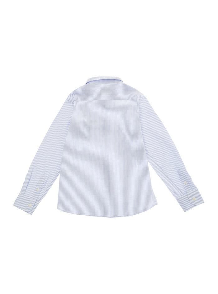 Agnes Light Blue Shirt With Logo Embroidery Cotton Boy And Blouses