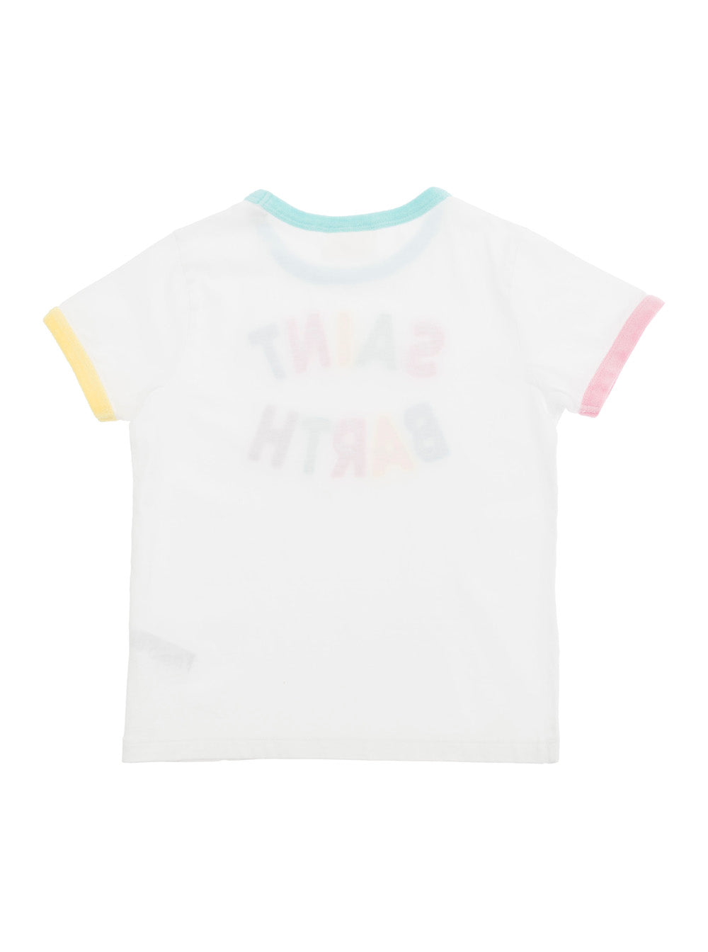 White T-Shirt With Multicolor Logo Patches Jersey Girl Cotton Tshirts And Polo Shirts